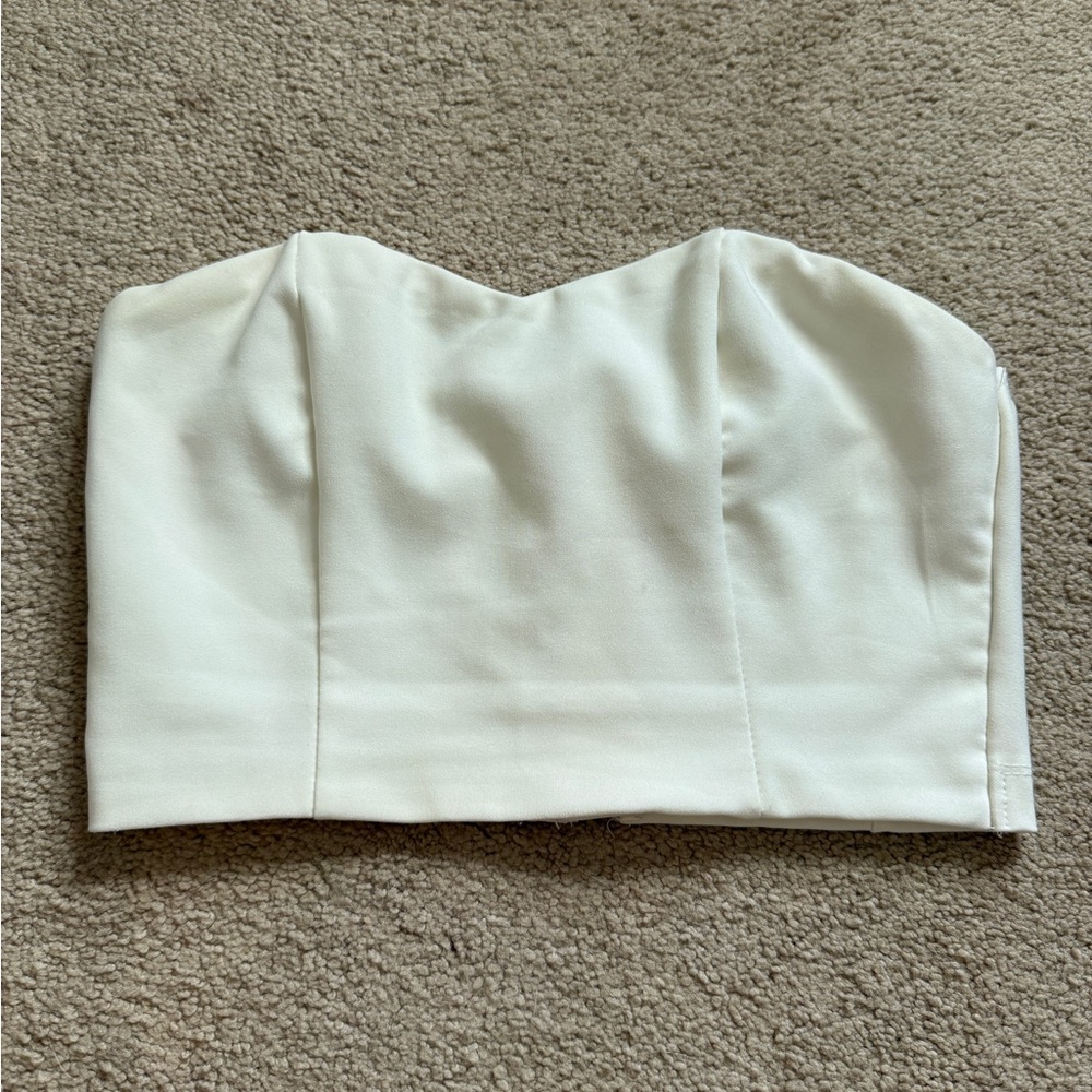 SHEIN White Strapless Bustier Top